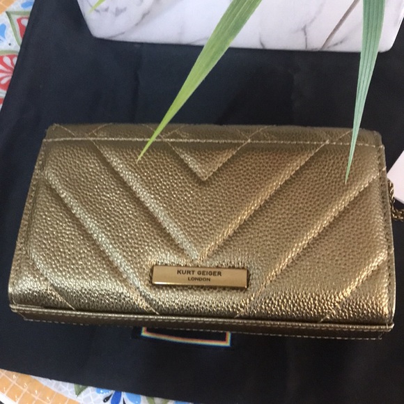 Kurt Geiger London Extra Mini Kensington Metallic Bronze Hardware Crossb… - Picture 7 of 16